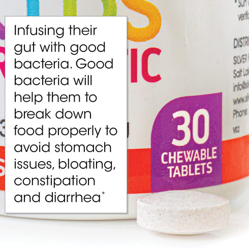 Silver Fern Brand Kids Ultimate Probiotic, 2 Bottles, 30 Chewable Tablets Each, Sugar & Gluten Free