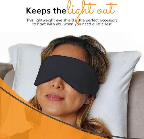 Happyluxe Escape Sleep Mask - Buttery Soft Airplane Eye Mask for Sleeping, Machine Washable - Jet Black