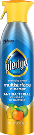 Pledge Everyday Clean Multi Surface Cleaner: Antibacterial Spray for Wood, Granite, and More, Fresh Citrus, 9.7 oz