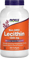 NOW Supplements Lecithin 1200 mg with Phosphatidyl Choline, 200 Softgels