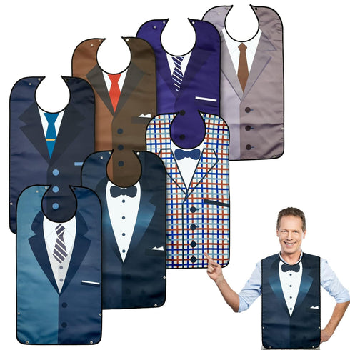 TOCKONIMN Adult Bibs for Men Eating Washable Waterproof - 7 Pack Bib for