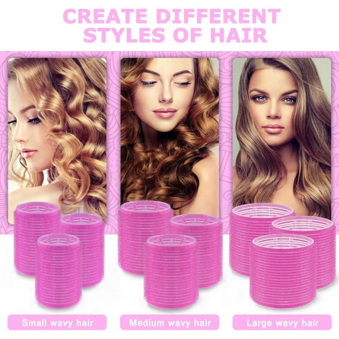 Self Grip Hair Roller Set, 18 pcs Hair Rollers with Clips and Comb, Salon Hairdressing Curlers, DIY Styles, Sungenol 3