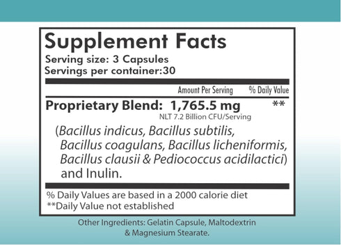 Main Products 216 7.2 7 90 Probiotics and Prebiotics Billion CFU per Container and Billion per Serving, Active
