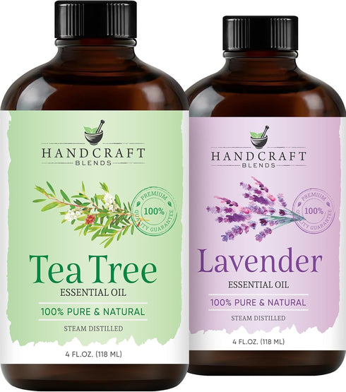 Handcraft Blends Soothe & Cleanse Set: Lavender and Tea Tree Essential Oils