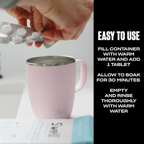 S'well Accessory Fast-Acting Effervescent Cleaning Tablets, 16 Tablets for Stainless Steel