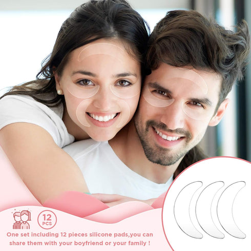 Syhood 12 Pieces Silicone Eye Wrinkle Pads, Anti Aging Reusable Under Eye Patches for Mouth and Eyes