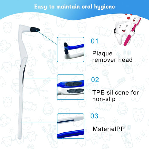 4-Pack Dental Tooth Stain Removers, Ergonomic Handle Design, Effective Plaque and Tartar Cleaning Tools for Adult Oral Care