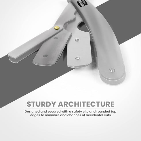 Utopia Care Professional Straight Razor for Men, Silver, with 100 Pack Blades