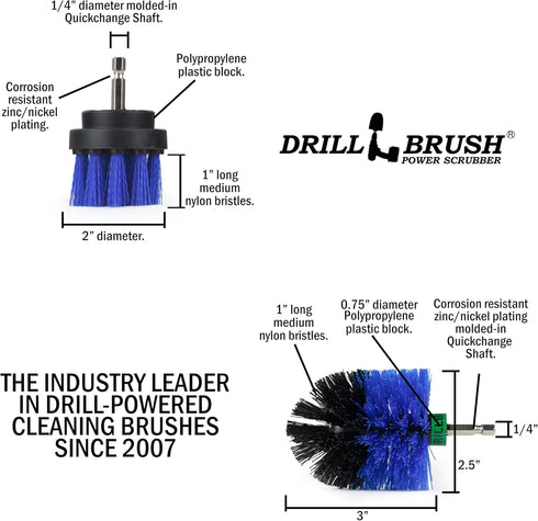 Pool Supplies - Drill Brush - MINI and 2-inch Spin Brush Maintenance Set for Pool Accessories