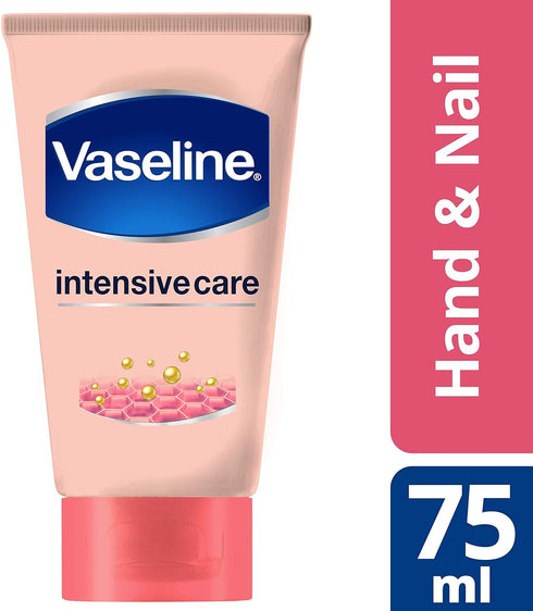 Vaseline Hand Cream for Very Dry Hands, Intensive Care Healthy Hands Stronger Nails Cream, 75 ml