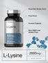 Horbaach L-Lysine 2000mg | 240 Caplets | Vegetarian, Non-GMO, Gluten Free Supplement