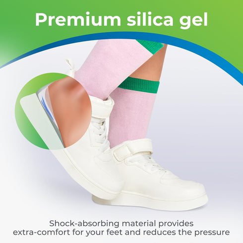 Gel Heel Pads - 2 Pcs Heel Cups for Plantar Fasciitis Pain Relief, Foot Pain Support Cushion Insoles