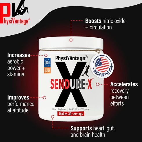 Sendure-X Beetroot + Citrulline Powder - Caffeine-Free Pre-Workout, Boosts Blood Flow and Endurance, 30 Servings