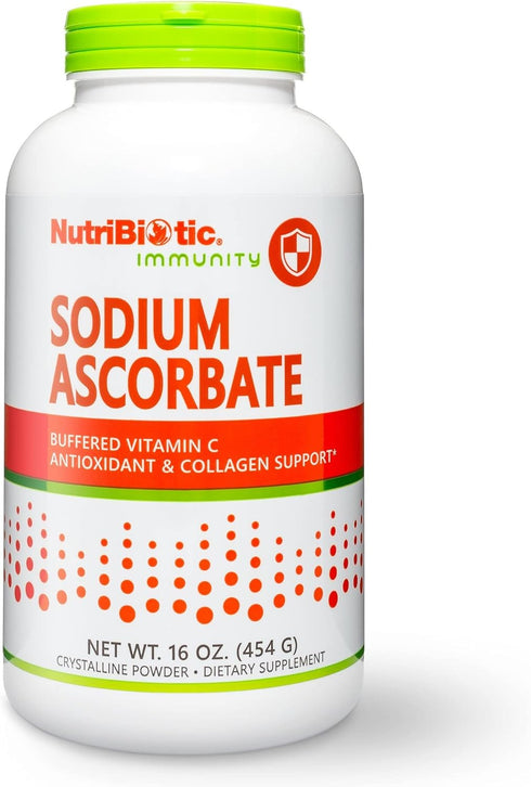NutriBiotic Sodium Ascorbate Buffered Vitamin C Powder, 16 Oz | Vegan, Non-Acidic Immune Support