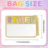 Morcheiong Chenille Letter Bag, Cute Clear Zipper Cosmetic Bag, Portable Multi-purpose Makeup Pouch for Travel (Beige)