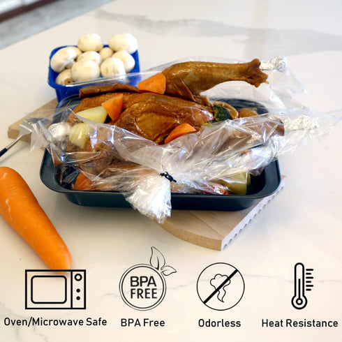 Oven Cooking Bags Medium Size Roasting Baking Bag for Meats Ham Ribs Poultry Seafood on Thanksgiving, 14 x 17 Inch - 20 Bags Total(Pack of 4) by WRAPOK