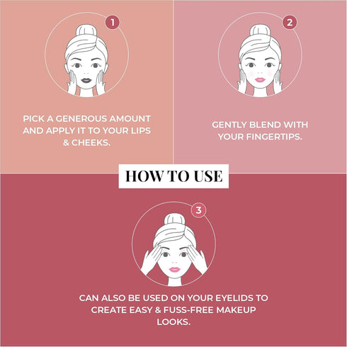 Just Herbs Organic Creamy Matte 3 in 1 Lip & Cheek Tint for Women - SLS, Chemical & Paraben Free - 0.14 fl. oz. (Soft