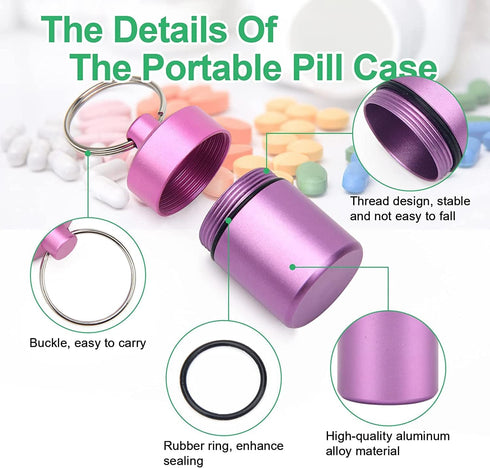 INKULTURE 01 Portable Aluminum Alloy Medicine Organizer Box Tablets Container Case Keychain Stackable & Waterproof