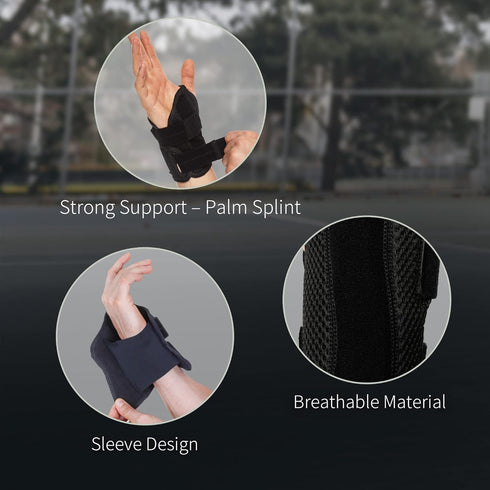 BraceUP Wrist Splint for Carpal Tunnel - Right Left Hand Support for Pain Relief and Arthritis, Daytime and Night Use