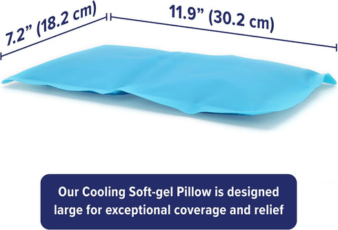 BeKOOOL Cooling Soft Gel Pillow, Reusable Relief for Migraines, Neck Strain, Fever - Up to 6 Hours of Cooling