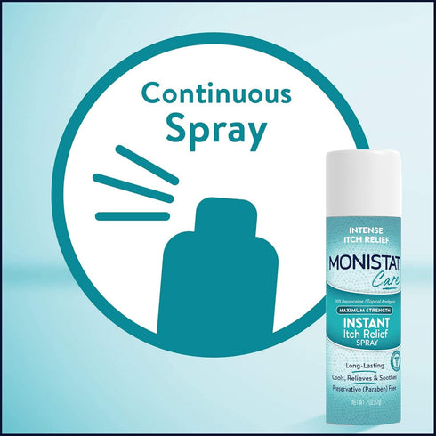 Monistat Instant Itch Relief Spray for Women, Maximum Strength Feminine Care, 2 oz