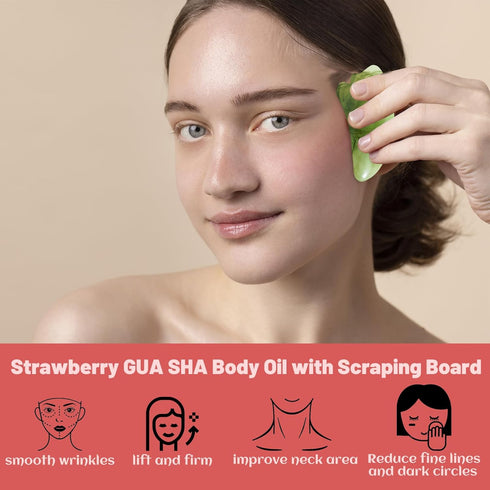 MR.A 2 Pack Strawberry Body Oil Juice Scented, Vitamin E Body Oil after Shower with Jojoba Oil