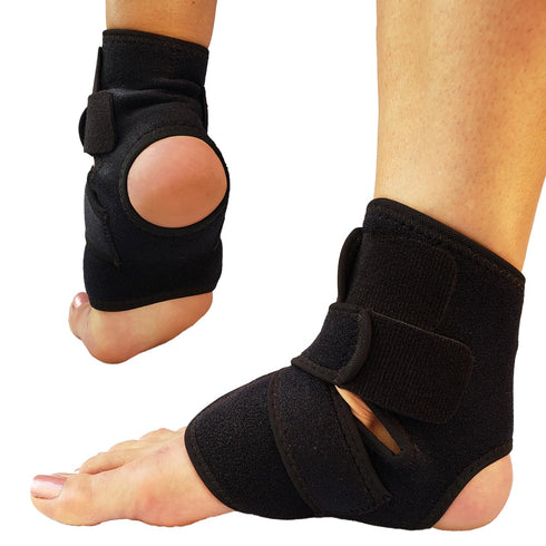 RiptGear Ankle Brace Support for Men and Women, Adjustable Straps for Recovery, Open Heel Compression Bandage (Small)