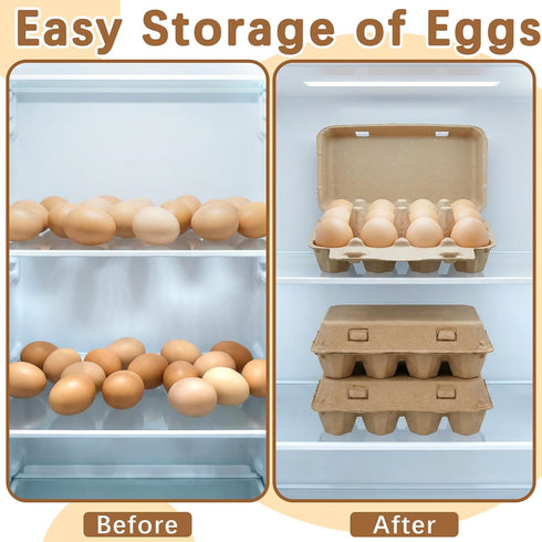 MIXTRYUS 12 Count, 50 Pack Egg Cartons Cardboard Egg Cartons Cheap Bulk, Reusable Paper Egg Holder for Supermarkets