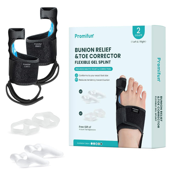 Bunion Corrector Adjustable Splint Brace for Women & Men, Soft Gel Pain Relief Bunion Pads & Toe Straightener
