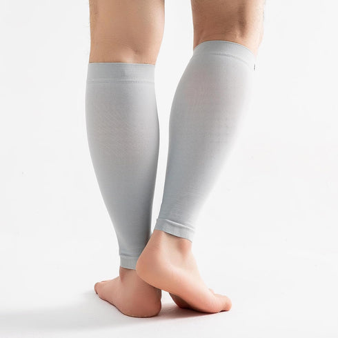 15-20mmHg Grey Calf Compression Sleeve for Men and Women, Wide Calf Brace Compression Socks for Leg Support, Pain Relief