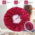 Satin Silk Bonnet for Curly Hair - Large Double-Layer Adjustable Braid Bonnet for Sleeping, Wine Red