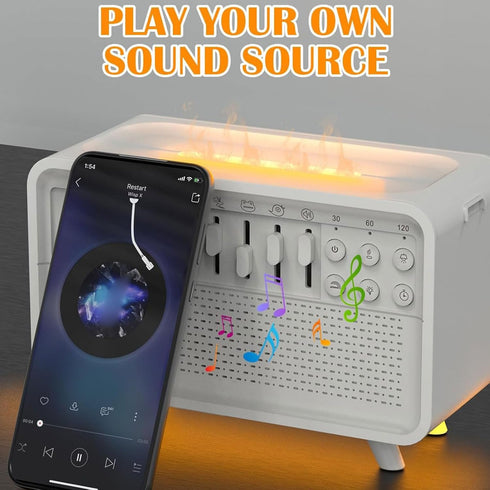 Naroote 150ml White Noise Machine Humidifier Diffuser with Bluetooth Speaker Night Light for Bedroom Living Room
