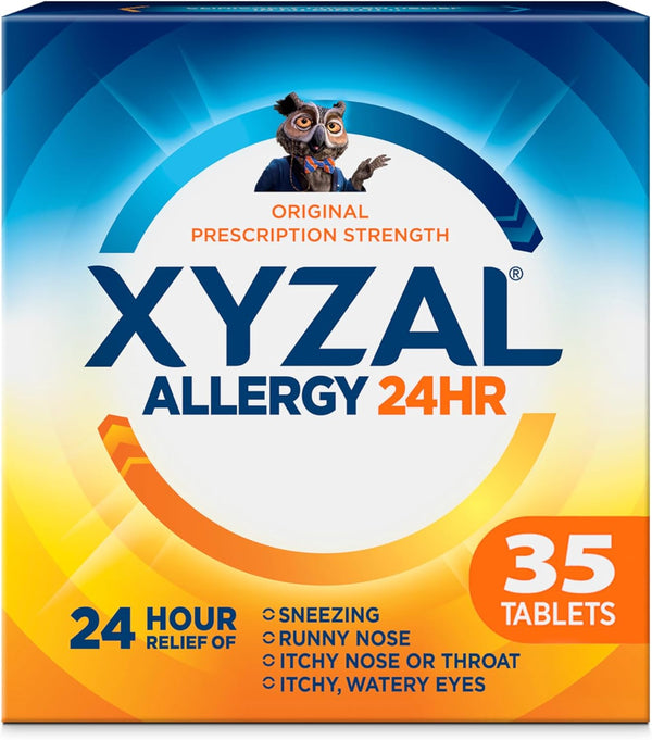 Xyzal 24 Hour Allergy Relief Medicine, Levocetirizine Dihydrochloride Tablets, 35 Count