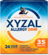 Xyzal 24 Hour Allergy Relief Medicine, Levocetirizine Dihydrochloride Tablets, 35 Count