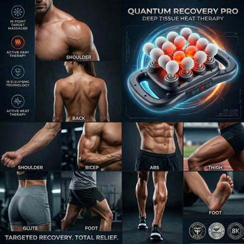 SMART SLOPPY 16-Head 3 30 Waist,2600mAh Deep Tissue Body Massager with Heat, Modes & Intensities, Multi-Head Back