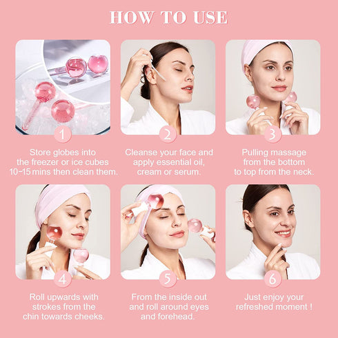 slashome Ice Globes for Facials, Globes, Face Massager, Tools, Facial Cooling Neck & Eyes, Daily Beauty, Tighten Skin