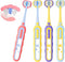 PANIMOSI Toddler Toothbrush 4 Pack, Soft Baby Toothbrush Efficient 3 Sided Kids Tooth