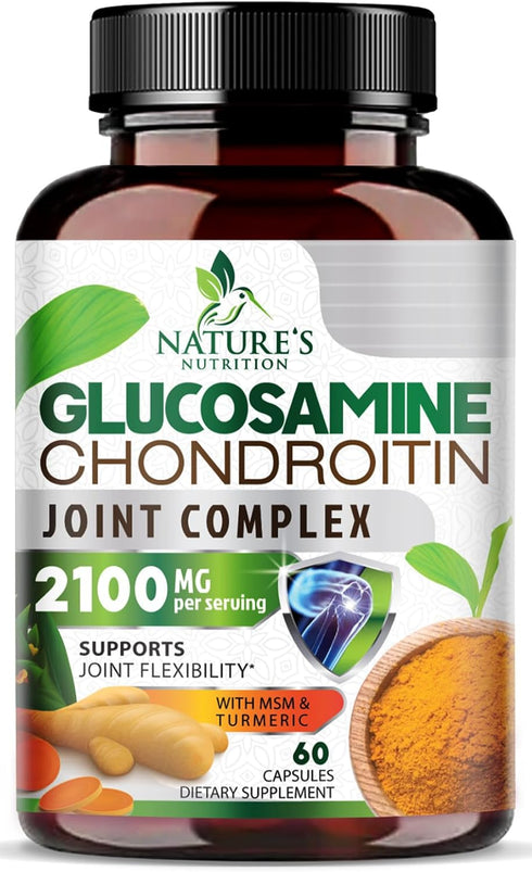 Glucosamine Chondroitin MSM Complex, 60 Capsules, Joint Support Supplement with Turmeric & Boswellia