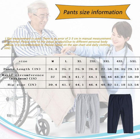 Yodilala TPU Incontinence Care Trousers,Washable Elastic Adjustable Patient Care Trousers,Patient Diaper Pants Ideal
