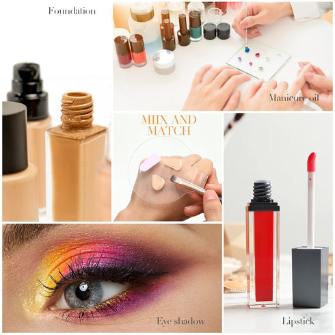 Makeup Mixing Palette, 2 Pieces Handheld Acrylic Foundation Mixing Tray for Makeup Blending