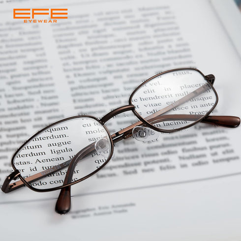 EFE Metal Frame Reading Glasses, 2.5 Wire Lightweight Spring Hinge Eyeglasses, 4 Pack Mixcolor