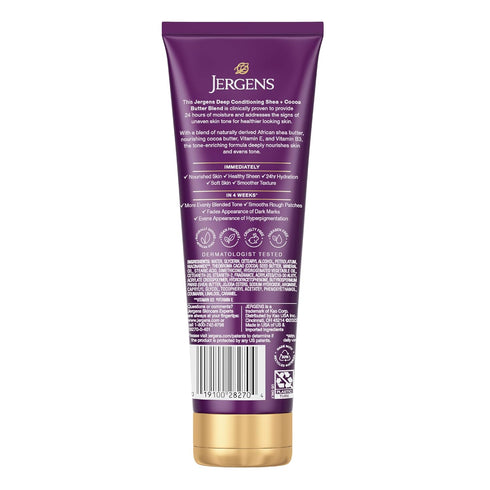 Jergens Shea + Cocoa Butter Body Lotion for Dry Skin, Deep Conditioning Moisturizer with Vitamins E & B3