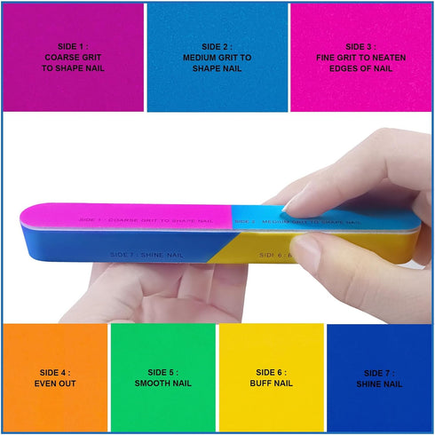 Nail File and Buffer Set, 16 Pack Professional Nail Files & Buffers for Natural Nails, 100/180 Grit