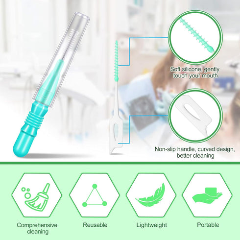 Patelai 350 Pieces Interdental Brush Tooth Floss, Tooth Cleaning Tool, Soft Picks Refill Dental Flosser (Mixed Color)
