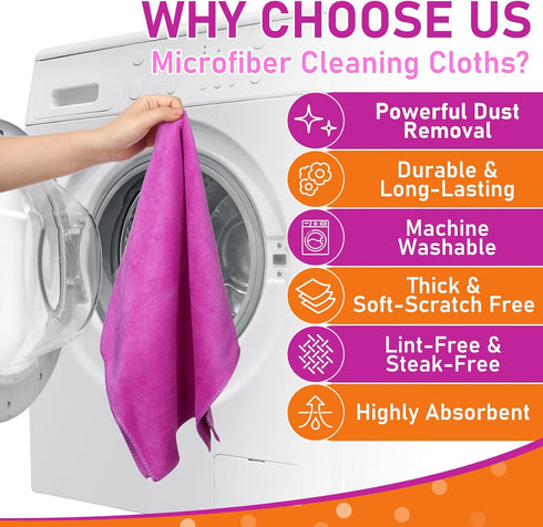 3 Pcs Extra Large Microfiber Cleaning Cloth, 30" x 20", Washable Reusable Towel for Home, Glass, Bathrooms