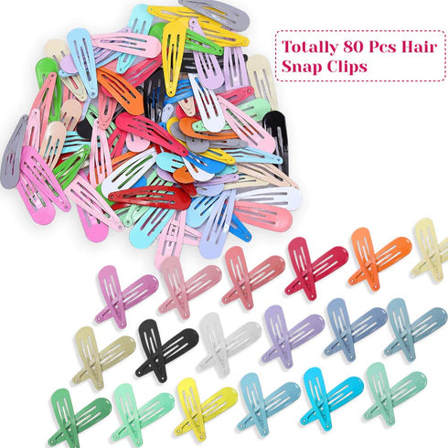 Snap Hair Clips - Anezus 80 Pcs 2 Inch Non-Slip Barrettes Hair Accessories for Girls, Women, Kids, Teens