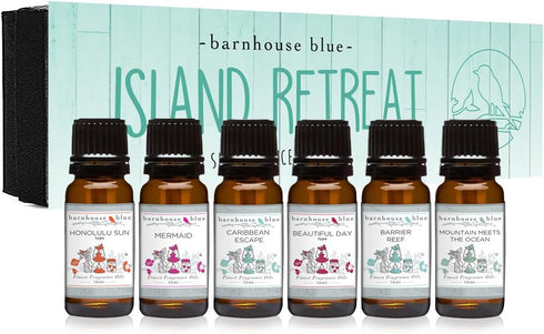 Island Retreat Gift Set of 6 Premium Fragrance Oils - Barrier Reef, Mountain Meets The Ocean, and More