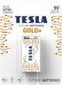 TESLA BATTERIES 9V GOLD+ (6LR61 / BLISTER FOIL 1 PC), Maximum Power Alkaline Batteries, 10 Year Shelf Life