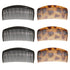 Furling Pompoms Pack of 6 Plastic Side Hair Combs, Wide Tooth Comb for Curly Hair (Coffee, Black)