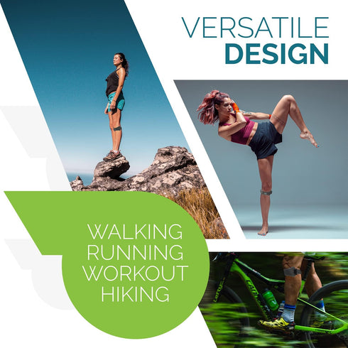 Run Forever Sports Patella Strap - Adjustable Knee Support for Pain, Hiking, Soccer & Squats